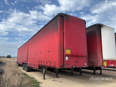 2001 MaxiTrans 8.4 m Tri/A B-Double Lead Step Deck Curtain Side Trailer