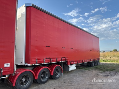 2001 MaxiTrans 12.9 m Tri/A B-Double Lead Step Deck Curtain Side Trailer