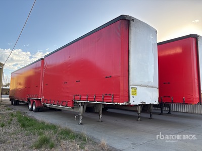 2001 MaxiTrans 8.4 m Bogie/A B-Double Lead Step Deck Curtain Side Trailer
