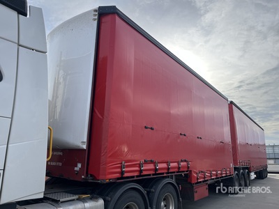 2001 MaxiTrans 8.4 m Tri/A B-Double Lead Step Deck Curtain Side Trailer