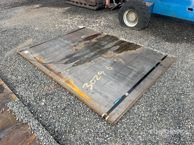 Quantity of (2) Kit Containers 6 ft x 8 ft (0.625 in Thick) Road Steel Plates (Unused)