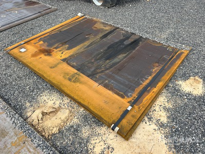 Quantity of (2) Kit Containers 6 ft x 8 ft 1 in (0.625 in Thick) Road Steel Plates (Unused)