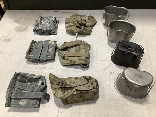 (44) Canteen Cups, (36) Inserts, (22) Pouches & Assorted Items