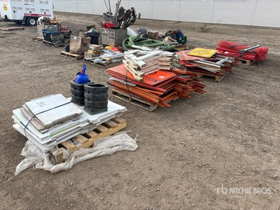 Quantity of (4) Pallets of Stands & Road Signs