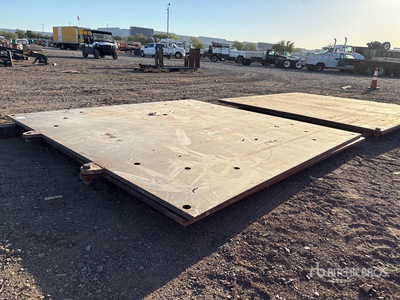 Quantity of (2) 8 ft x 8 ft (1 in Thick) Road Steel Plates (Unused)