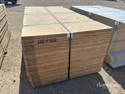 Quantity of (25) 4 ft x 8 ft x 1 3/8 in HDO Plywood (Unused)