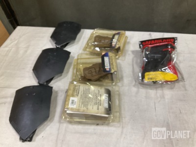(24) Holsters, (24) Entrenching Tools, (28) Pairs of Elbow Pads & Assorted Items