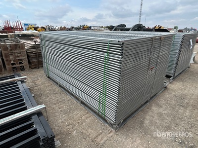 Quantity of (75) 9 ft 6 in x 6 ft Galvanized Site Fence Site Fence