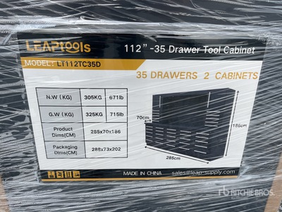 2026 LEAPtools LT112TC35D 2850mm 112"-35 Drawer Tool Cabinet Workbench (Unused)