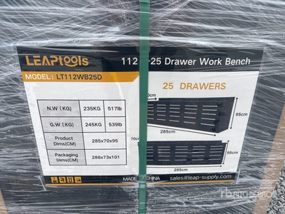 2026 LEAPtools LT112WB25D 2850mm 112"-25 Drawer Tool Cabinet Workbench (Unused)