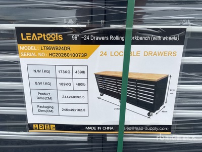 LEAPtools LT96WB24DR 2440mm-24 Drawers Rolling Workbench Caja de herramientas (Unused)