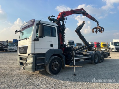 MAN 26.480 6x2 Palfinger crane Roll-Off Truck
