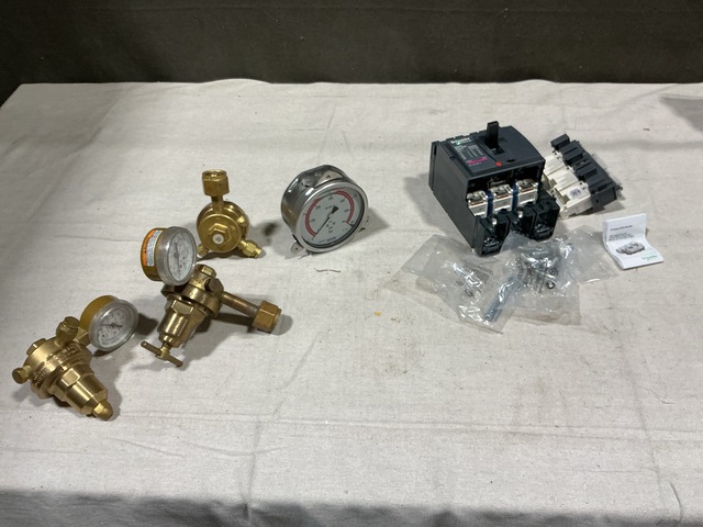 (1) Pressure Gauge, (1) Circuit Breaker & Assorted Items