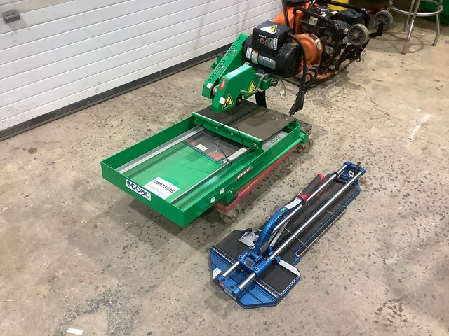 (1) Edco TMS-10E Tile Saw & (1) IshiI DX Clinker Manual Tile Cutter
