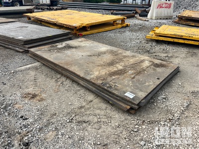 Quantity of (5) 6 ft x 10 ft (1 in Thick) Steel Plates