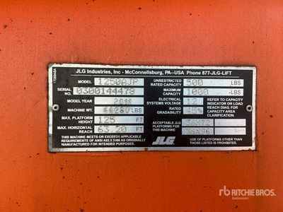 2011 JLG 1250AJP Articulating Boom Lift (Inoperable)