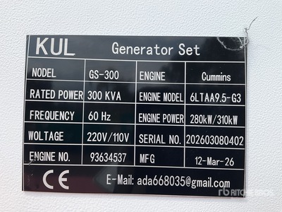 2026 KUL GS-300 Skid-Mounted Planta de Luz (Sin Usar) / مولد (Unused)