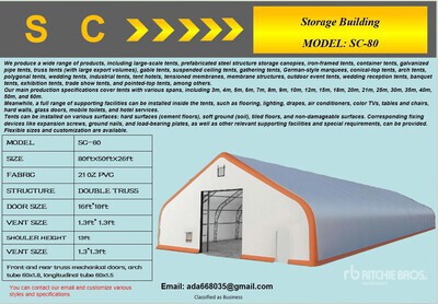 2026 S & C SC-80 Carpa Almacen (Sin Usar) / Magazzino