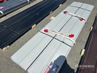 Quantity of (70) 12 Ft. x 3 Ft. White Metal Roof Panels (Unused)