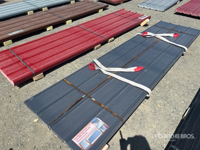 Quantity of (70) L12 Ft. x 3 Ft. Grey Metal Roof Panels (Unused)