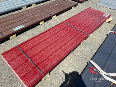 Quantity of (30) 12'Ft x 3 Ft. Polycarbonate Roof Panel in red (Unused)