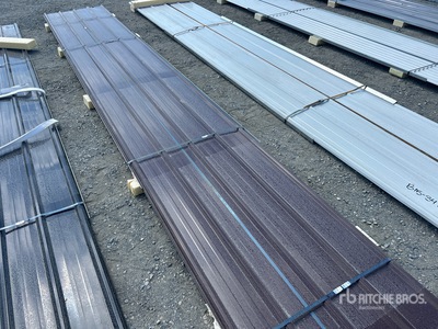 Quantity of (20) 20 Ft.x 3 Ft. Brown Metal Roof Panels (Unused)