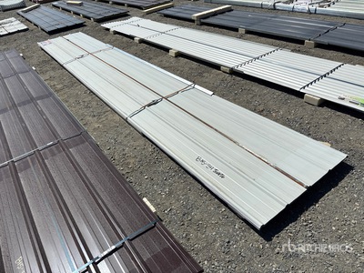 Quantity of (20) 20 ft x 3 ft White Metal Roof Panels (Unused)