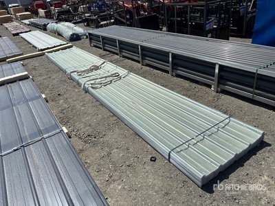 Quantity of (50) 20 ft x 3 ft Corrugated Polycarbonate Roof Panel in Clear (Unused)