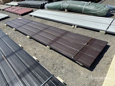 Quantity of (30) 16 ft x 3 ft New Brown Metal Roof Panels