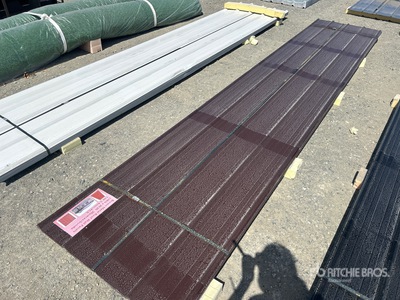 Quantity of (30) 16 Ft. x 3 Ft. New Brown Metal Roof Panels