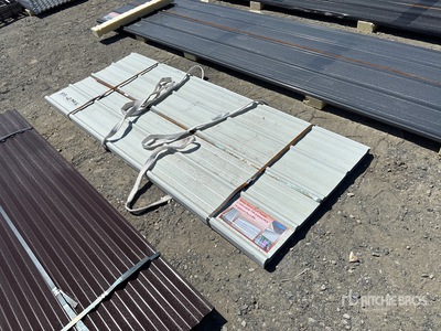 Quantity of (70) 8 Ft. x 3 Ft. White Metal Roof Panels (Unused)