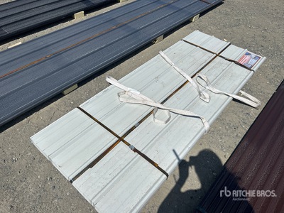 Quantity of (70) 8 Ft. x 3 Ft. White Metal Roof Panels (Unused)