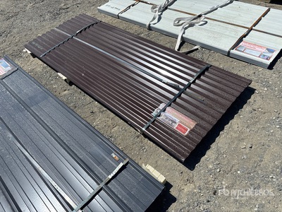 Quantity of (70) 8 Ft. x 3 Ft. Brown Metal Roof Panels (Unused)