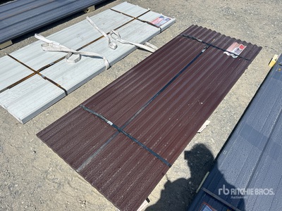 Quantity of (70) 8 Ft. x 3 Ft. Brown Metal Roof Panels (Unused)
