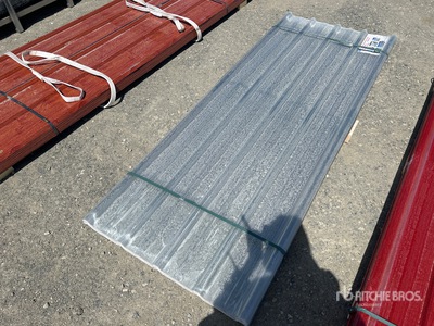 Quantity of (30) 8 Ft. x 3 Ft. Corrugated Polycarbonate Roof Panel in Clear (Unused)