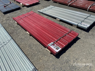 Quantity of (30) 8 Ft. x 3 Ft. New Polycarbonate Roof Panel in Red (Unused)
