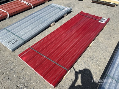 Quantity of (30) 8 Ft. x 3 Ft. New Polycarbonate Roof Panel in Red (Unused)