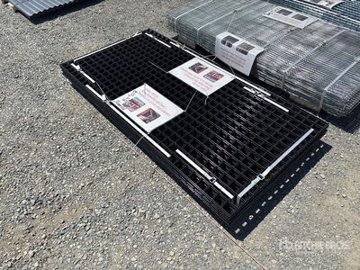Quantity of (20) Black Metal Rail, 36 In.x 72 In. Welded 2' In. x2 In. Mesh Pattern
