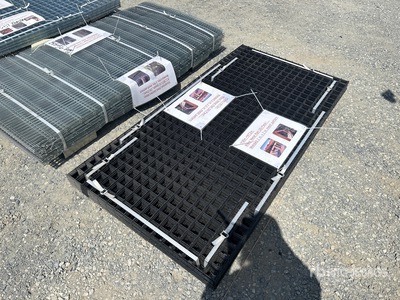 Quantity of (20) Black Metal Rail, 36 In.x 72 In. Welded 2' In. x2 In. Mesh Pattern