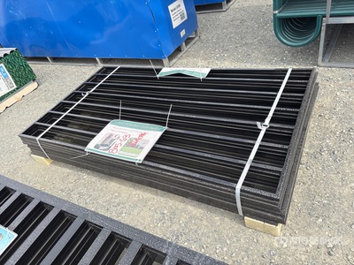 Quantity of (10) 6 ft x 3 ft Galvanized 9 ft x 3.3 ft Black Galvanized Steel Fencing