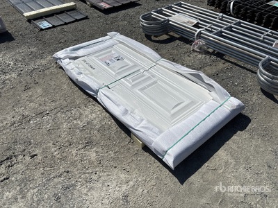White Steel Security Door with Frame and Hardware 6.89 ft x 3.38 ft Flooring