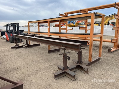 Quantity of (2) 22 ft i-Beam Jack Stands, 19 ft 6 in x 3 ft 6 in x 7 ft 3 in Shelving