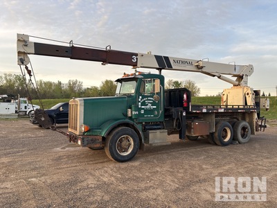 National 681C 34000 lb Straight Boom on 1991 Peterbilt 357 6x4 ブームトレーラー