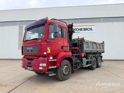 2005 Palfinger PK11502 6100 kg Articulated Boom on 2005 MAN TGA26.430 6x4 Camion Benne Avec Grue شاحنة قلابة مع رافعة