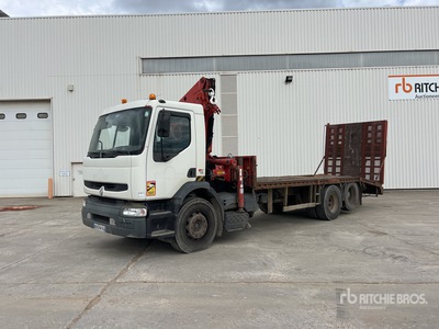 2001 Palfinger PK18080 6100 kg on 2001 Renault 6x2 Camion Plateau Avec Grue Flatbed Truck with Crane