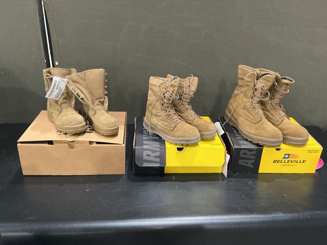 (28) Pairs of Combat Boots & (18) Pairs of Unisex Safety Boots