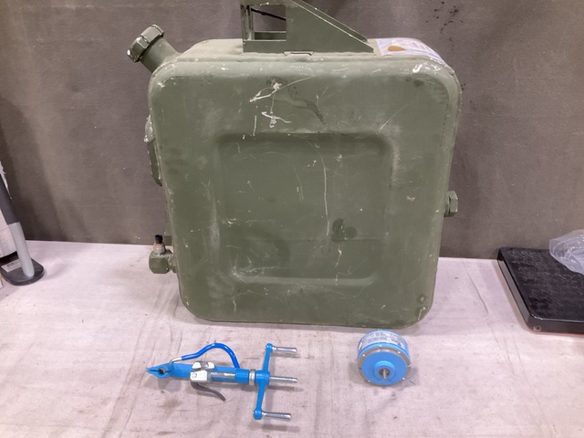 (1) Hydraulic Reservoir, (18) Steel Strapping Tools, (2) Motors & Assorted Items