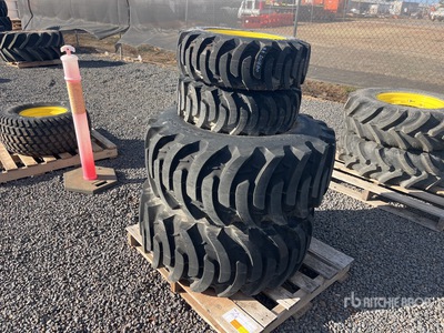 Quantity of Galaxy (2) 15-19.5 R4 (2) 25x8.50-14 R4 Tyres & Wheels (Unused)