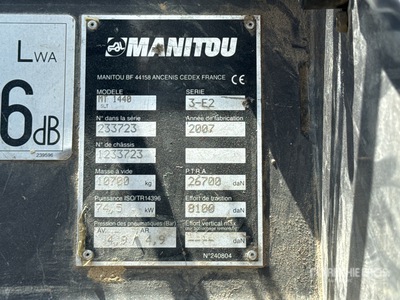 2007 Manitou MT1440SLT Telescopique Telehandler