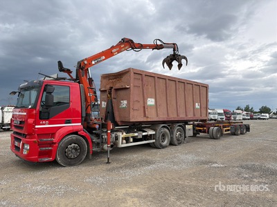 2008 Iveco Stralis 450 6x2 w/ Marchesi M1000L crane شاحنة لرفع ووضع الحاويات